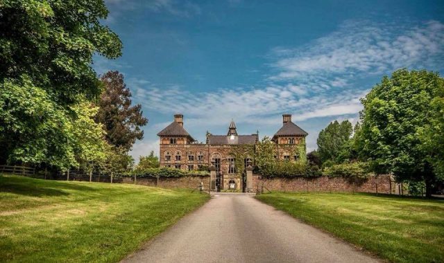 Long driveway up to Soughton Hall